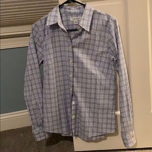 EIC purple plaid button up shirt